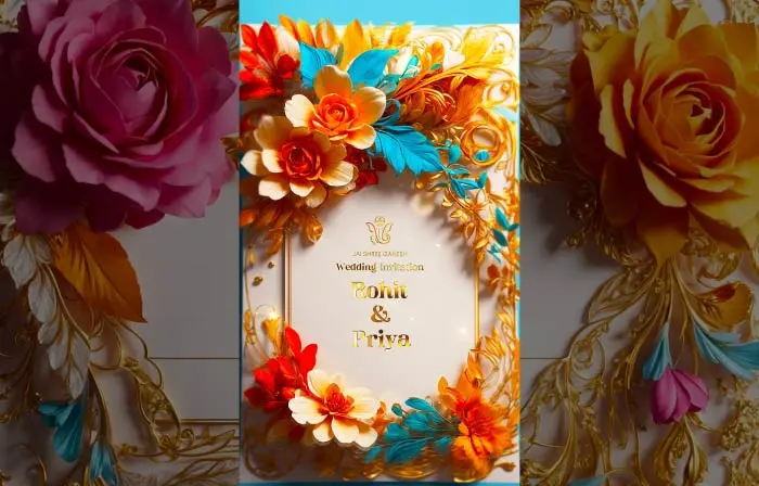 Beautiful 3D Jewellery Design Frame Wedding Invitation Instagram Story